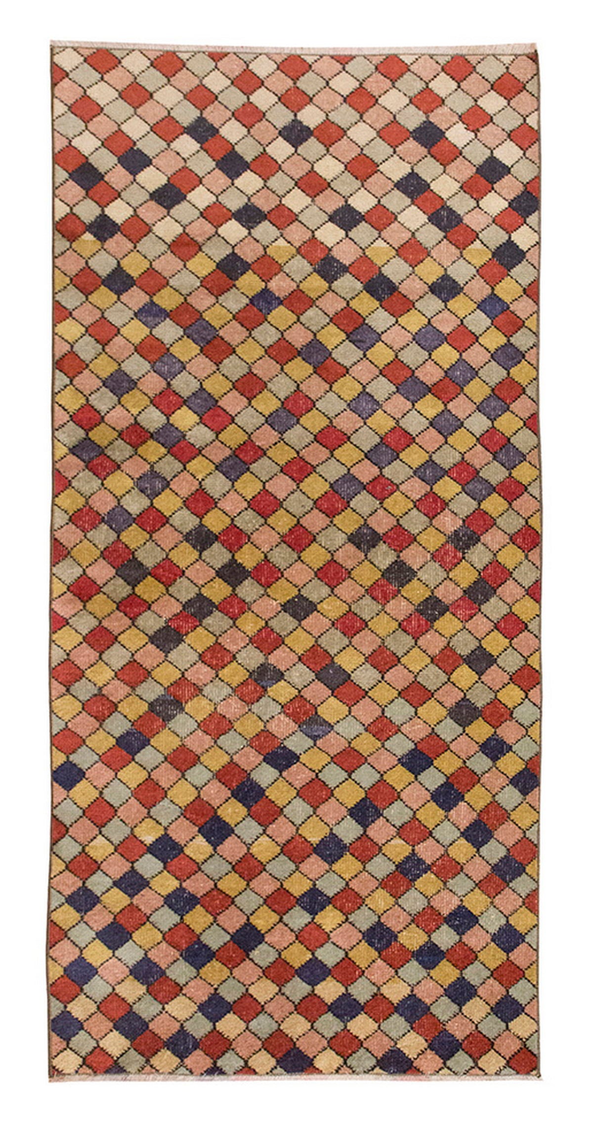 Vintage Rug, Small Oushak Rug 2'10" x 6'5" feet 86 x 196 cm