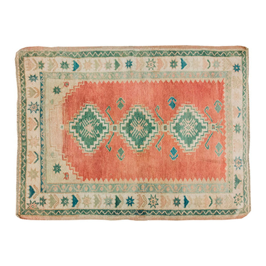 Vintage Rug, Small Oushak Rug 2'11" x 3'10" feet 89 x 118 cm
