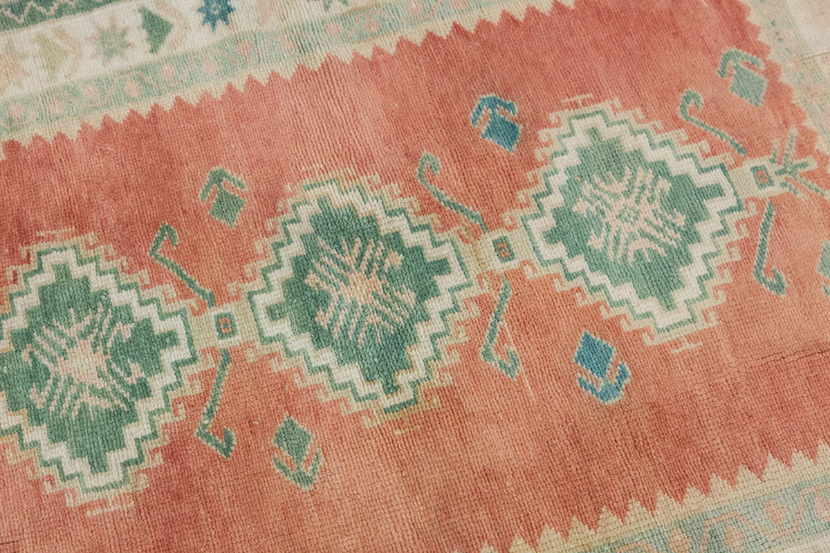 Vintage Rug, Small Oushak Rug 2'11" x 3'10" feet 89 x 118 cm