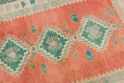 Vintage Rug, Small Oushak Rug 2'11" x 3'10" feet 89 x 118 cm