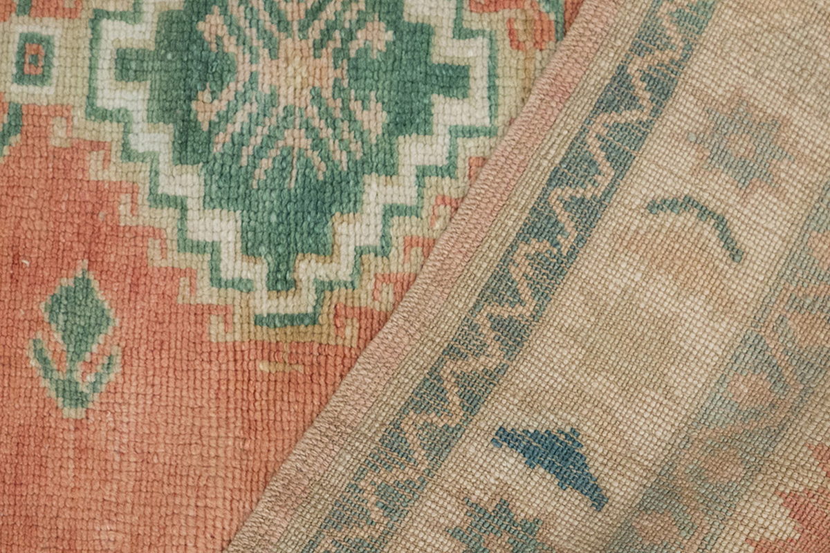 Vintage Rug, Small Oushak Rug 2'11" x 3'10" feet 89 x 118 cm