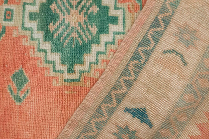 Vintage Rug, Small Oushak Rug 2'11" x 3'10" feet 89 x 118 cm