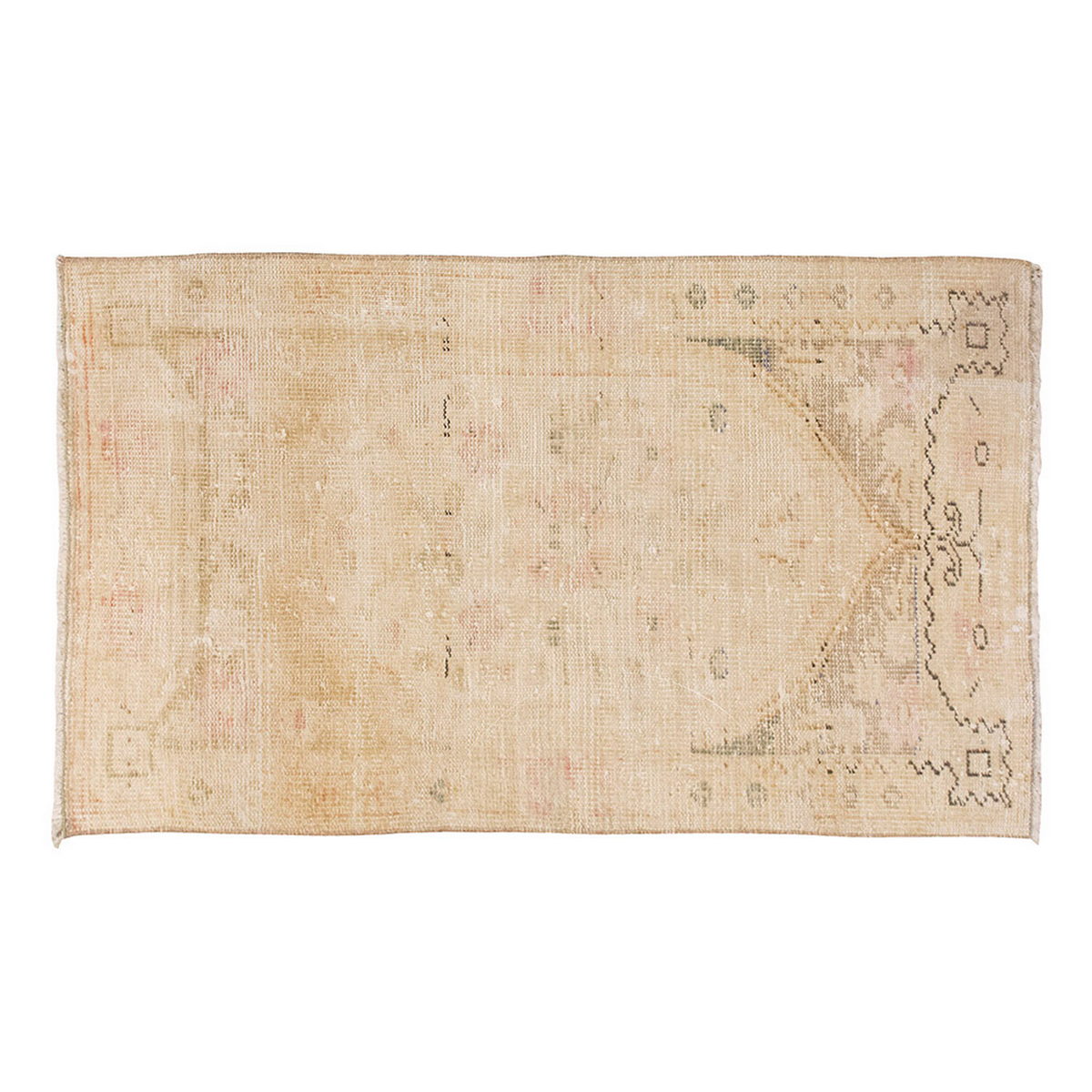 Vintage Rug, Small Oushak Rug 2'3" x 3'10" feet 69 x 118 cm