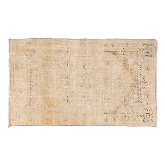 Vintage Rug, Small Oushak Rug 2'3" x 3'10" feet 69 x 118 cm