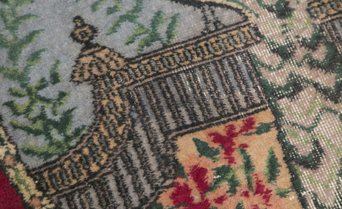 Vintage Rug, Small Oushak Rug 2'5" x 2'10" feet 74 x 86 cm