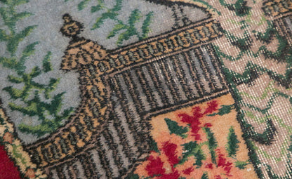 Vintage Rug, Small Oushak Rug 2'5" x 2'10" feet 74 x 86 cm