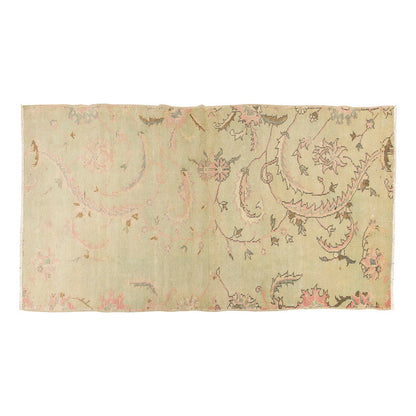 Vintage Rug, Small Oushak Rug 3'1" x 6'7" feet 95 x 200 cm