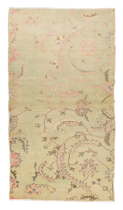 Vintage Rug, Small Oushak Rug 3'1" x 6'7" feet 95 x 200 cm