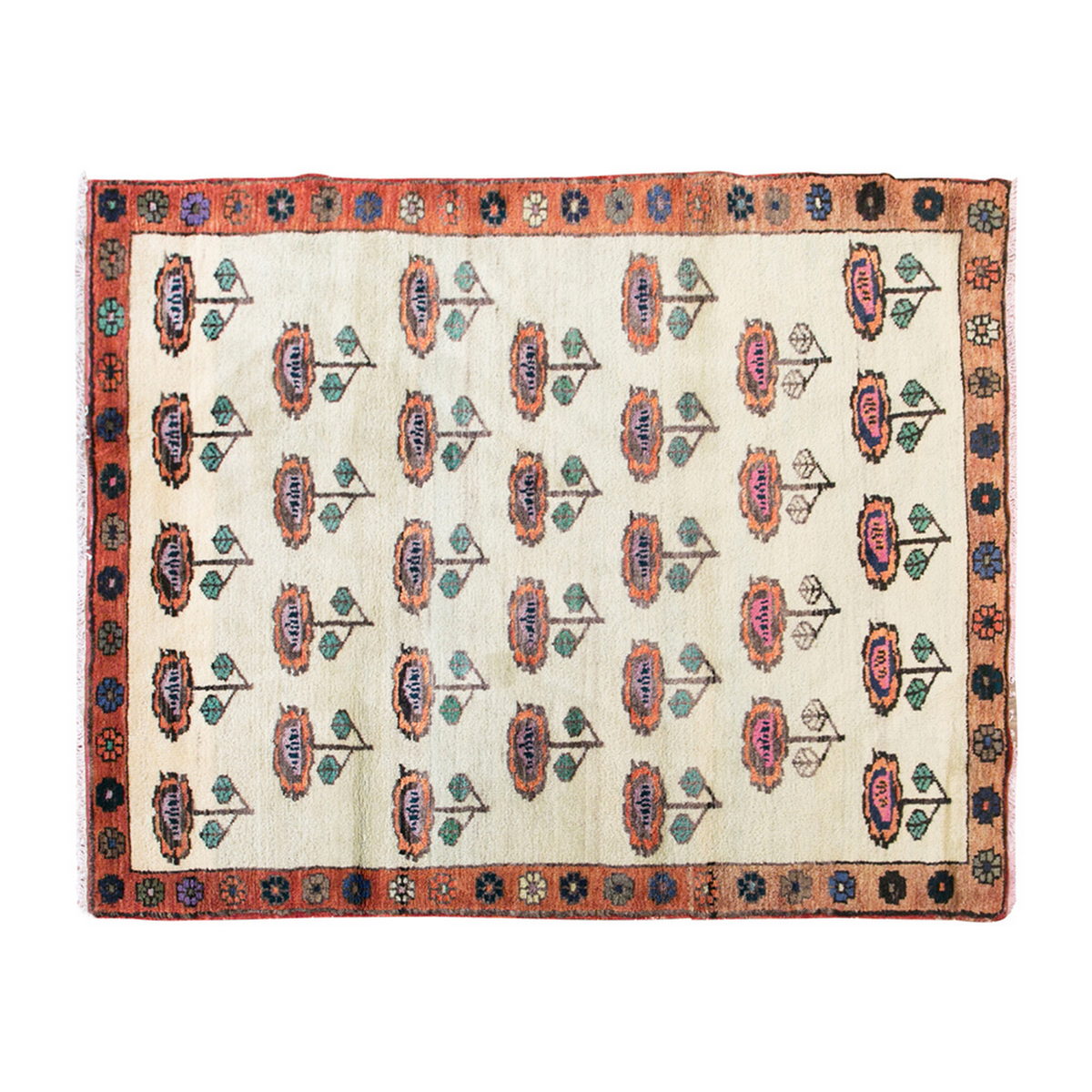 Vintage Rug 3'10" x 5'1" feet 117 x 156 cm