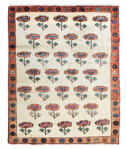 Vintage Rug 3'10" x 5'1" feet 117 x 156 cm