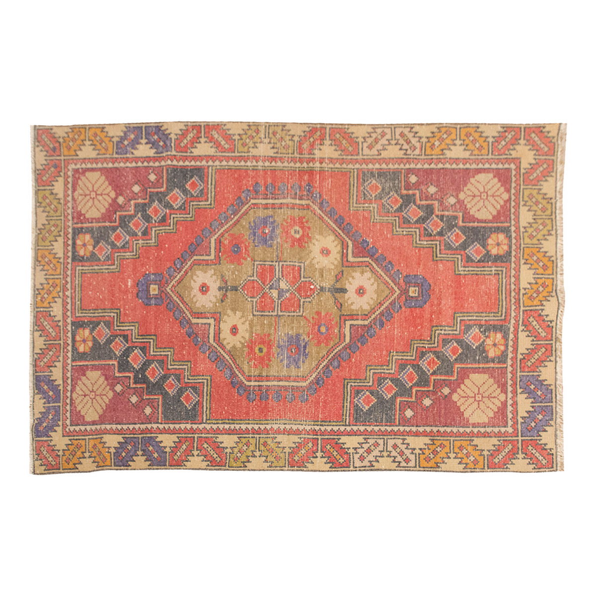 Vintage Rug 3'10" x 6'2" feet 116 x 188 cm