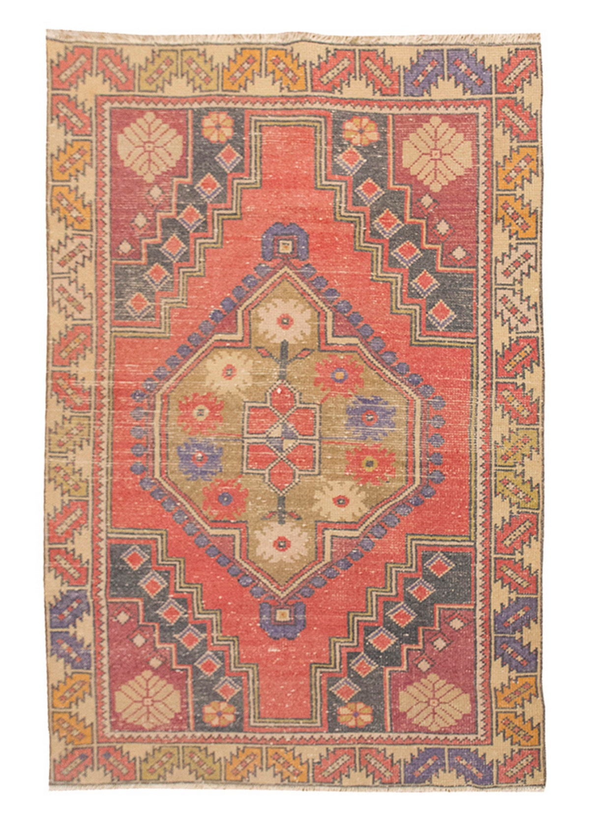 Vintage Rug 3'10" x 6'2" feet 116 x 188 cm