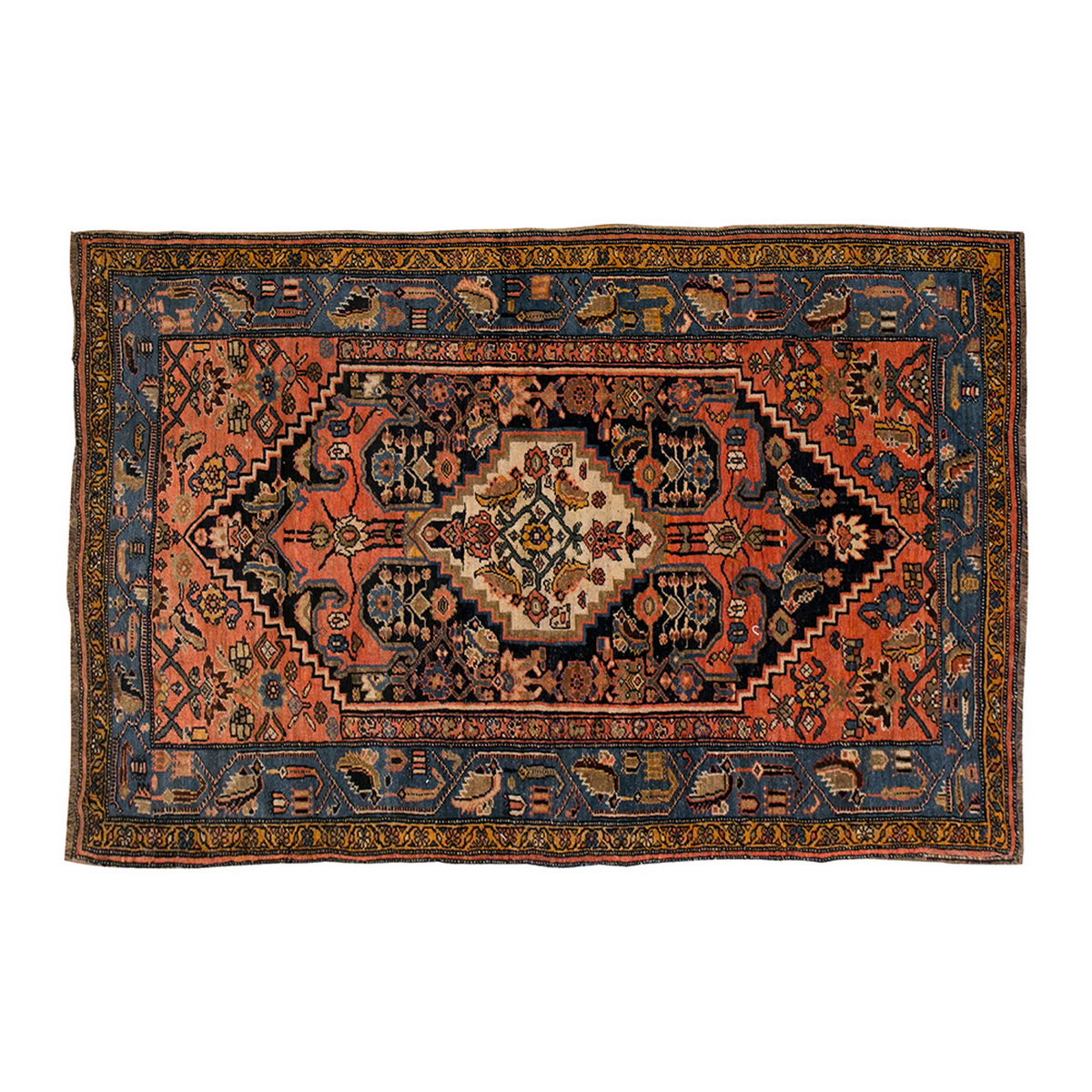 Vintage Rug 3'10" x 6'5" feet 117 x 196 cm