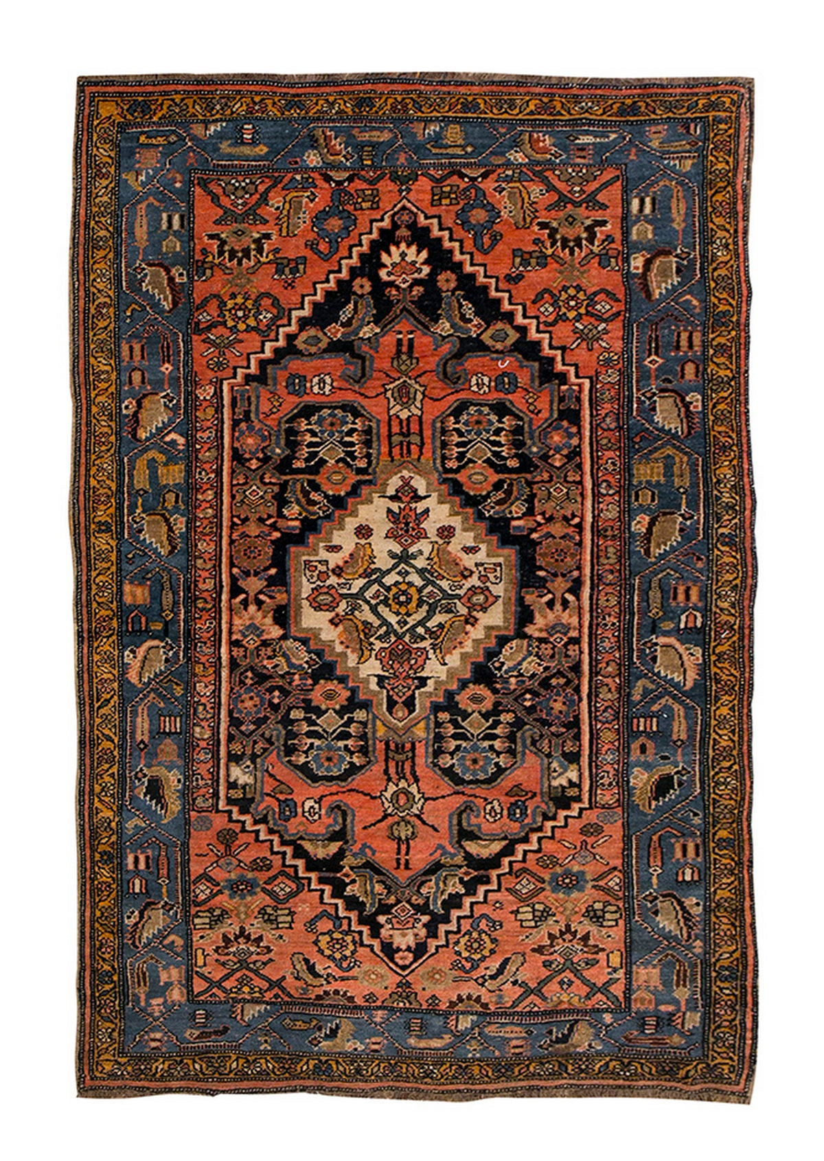 Vintage Rug 3'10" x 6'5" feet 117 x 196 cm