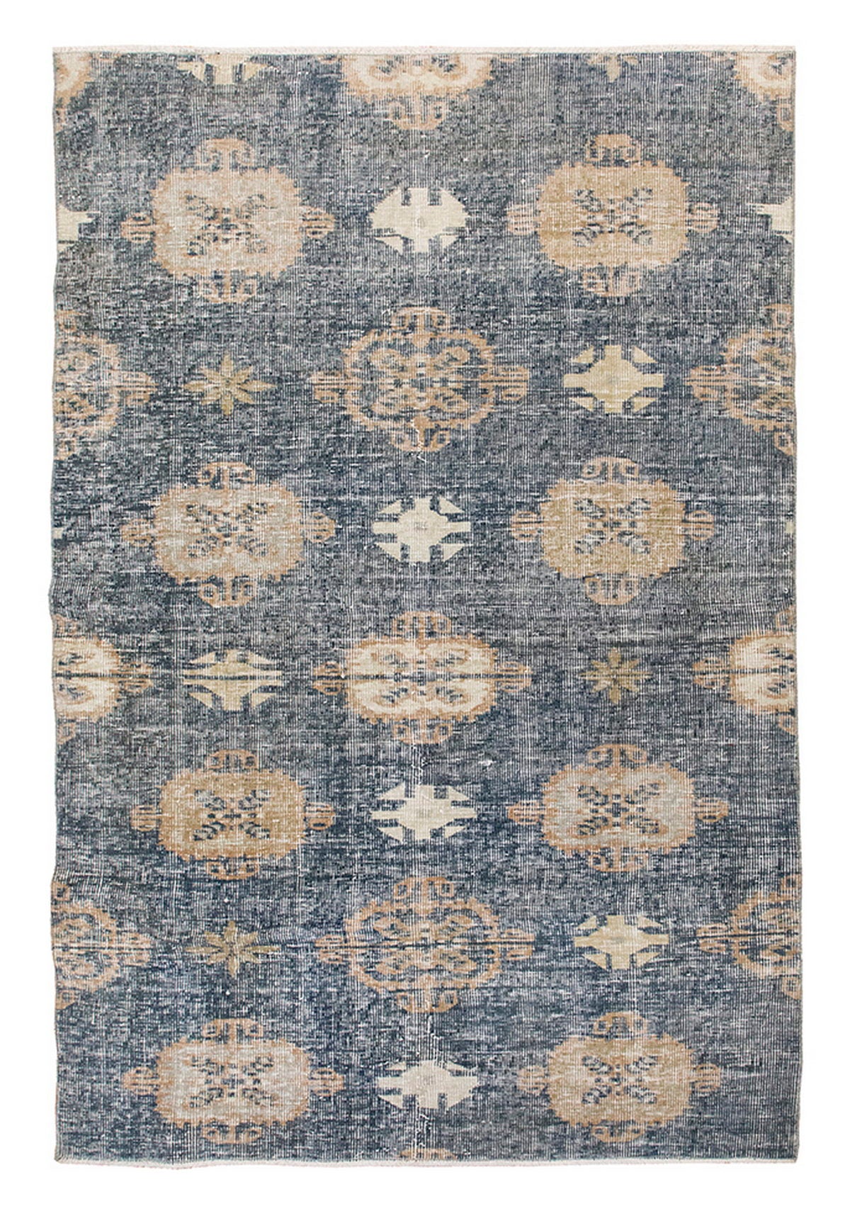 Vintage Rug 3'10" x 6'9 feet 117 x 207 cm