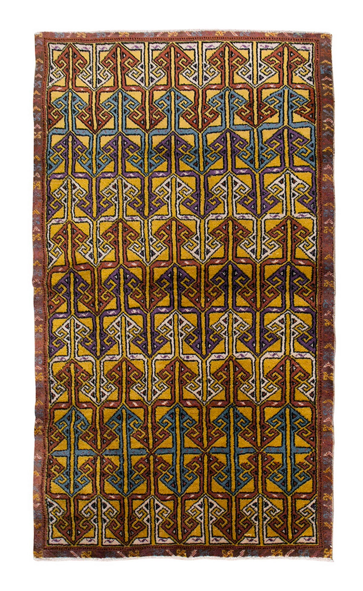 Vintage Rug 3'4" x 6'2" feet 102 x 187 cm