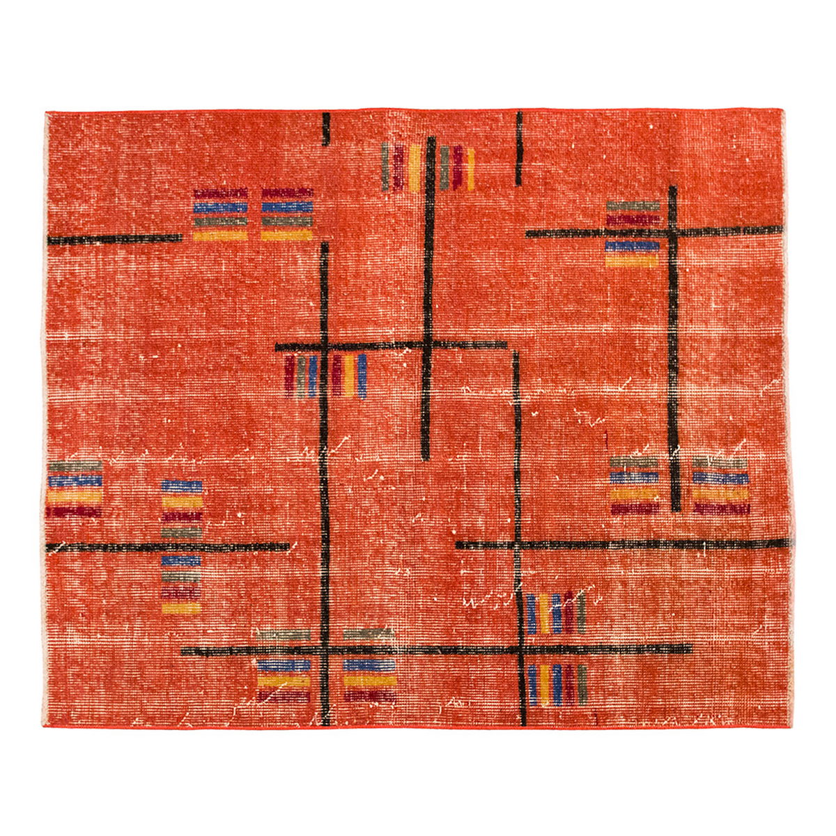 Vintage Rug 3'5" x 3'11" feet 103 x 120 cm