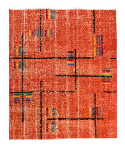 Vintage Rug 3'5" x 3'11" feet 103 x 120 cm