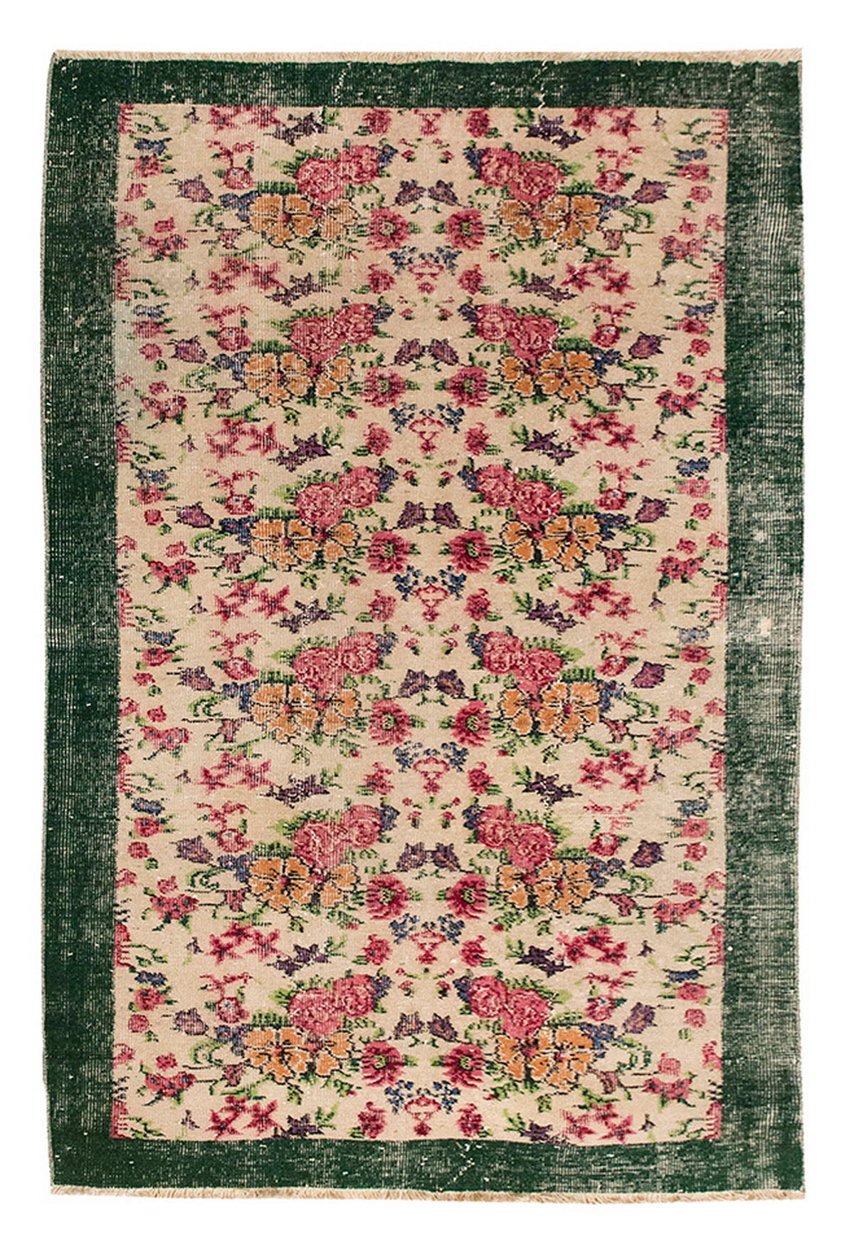 Vintage Rug 3'8" x 6'11" feet 112 x 210 cm