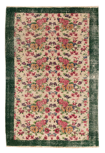 Vintage Rug 3'8" x 6'11" feet 112 x 210 cm