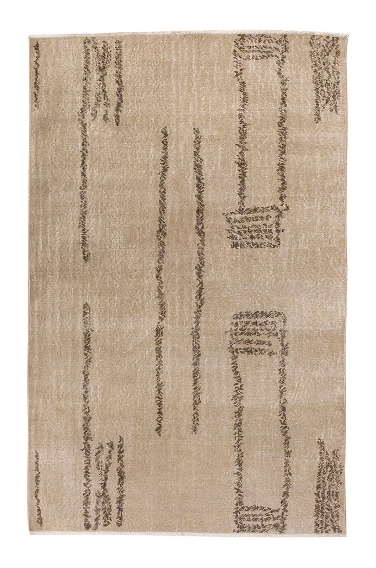 Vintage Rug 3'9" x 6'8" feet 114 x 203 cm