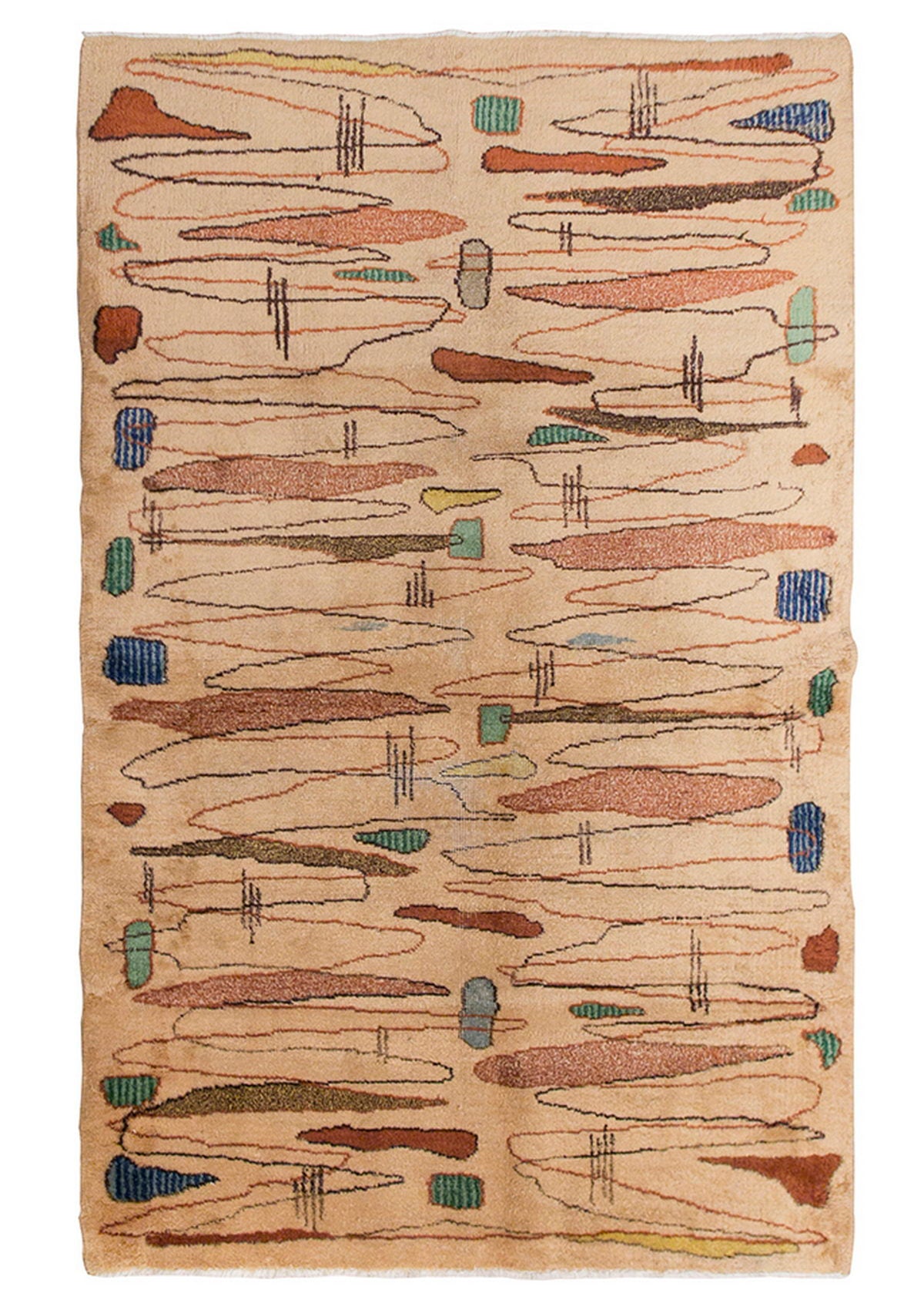 Vintage Rug 4'1" x 6'8" feet 124 x 202 cm