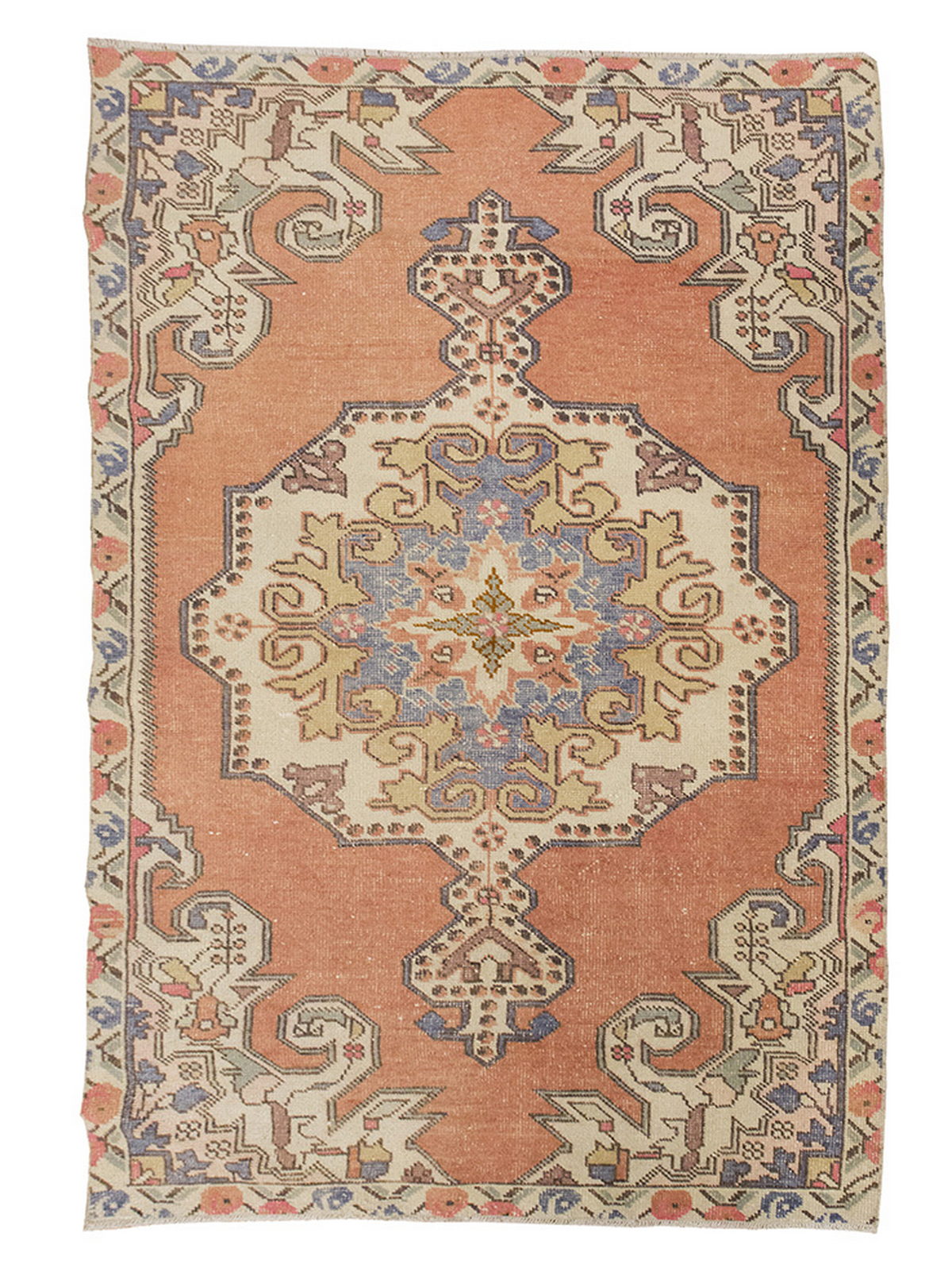 Vintage Rug 4'2" x 6'11 feet 128 x 212 cm
