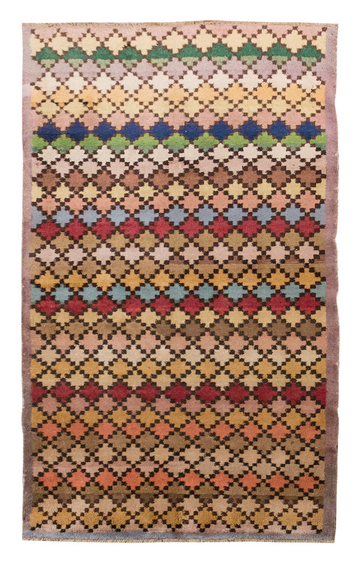 Vintage Rug 4'2" x 7'8" feet 126 x 234 cm