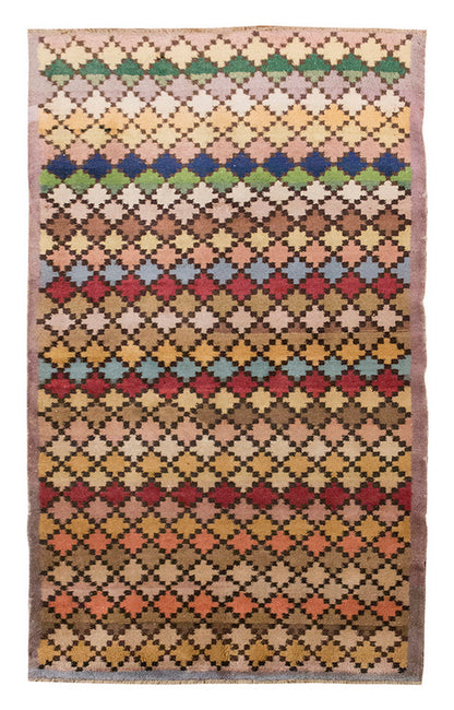Vintage Rug 4'2" x 7'8" feet 126 x 234 cm