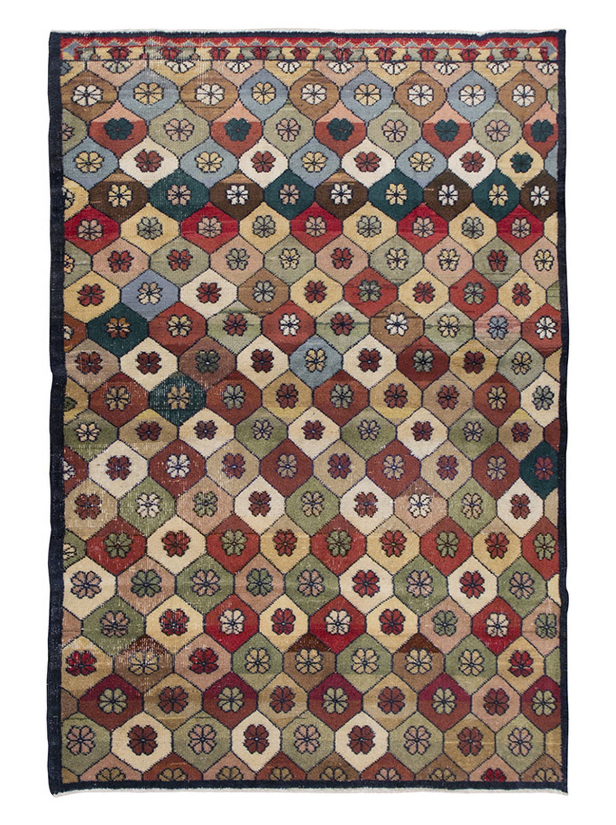 Vintage Rug 4'3" x 7'1" feet 130 x 215 cm