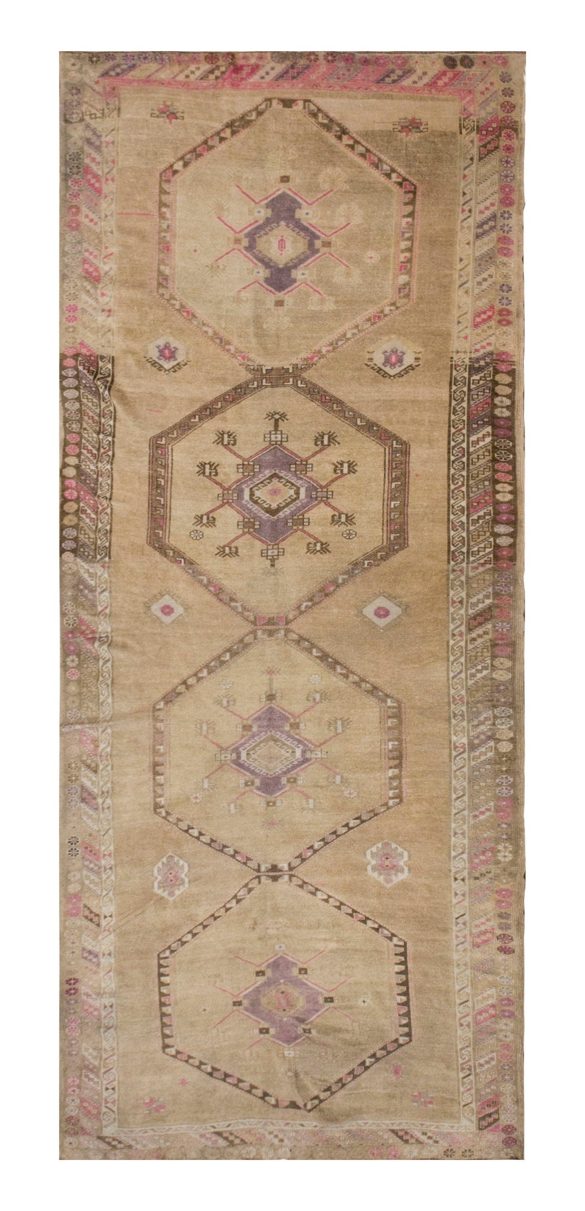 Vintage Rug 5'2" x 12'8" feet, 159 x 392 cm