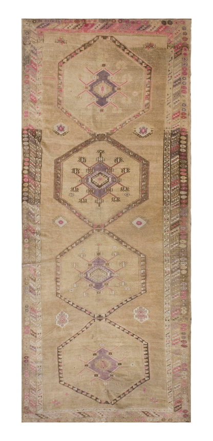 Vintage Rug 5'2" x 12'8" feet, 159 x 392 cm