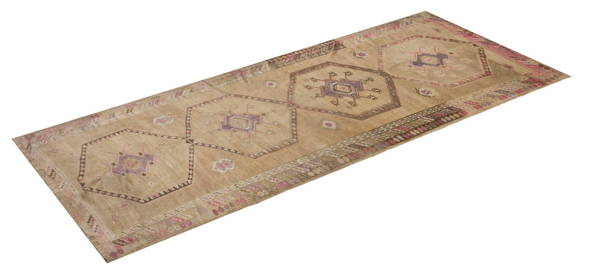 Vintage Rug 5'2" x 12'8" feet, 159 x 392 cm