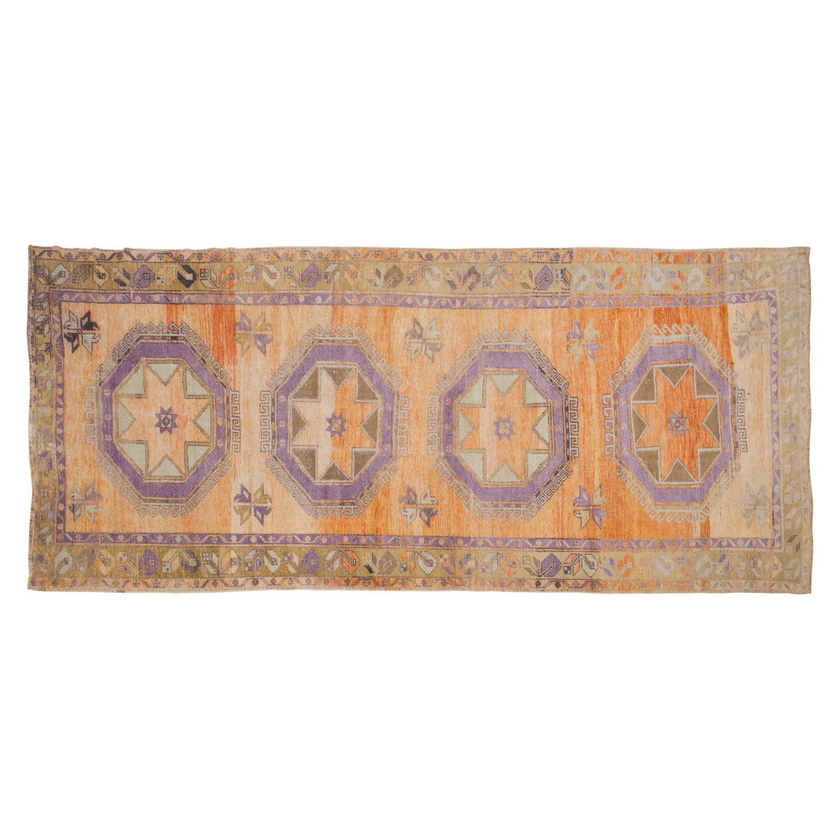 Vintage Runner Rug 5 x 12'7 feet 149 x 383 cm
