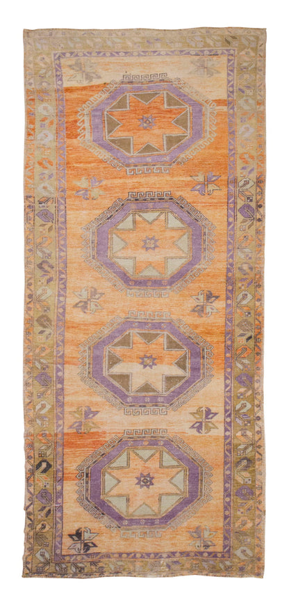 Vintage Runner Rug 5 x 12'7 feet 149 x 383 cm