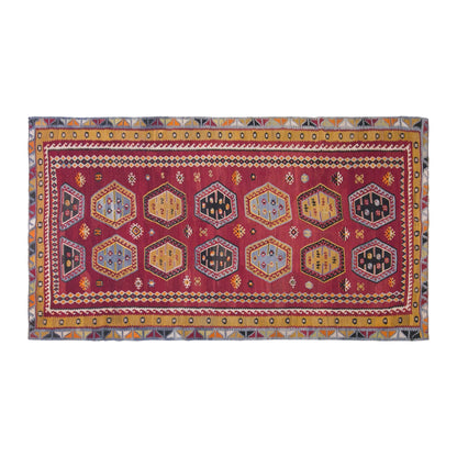 Vintage Sivas Şarkışla Kilim Rug, 5.7x10.7 ft, 175x325 cm, Handwoven Turkish Wool Kilim