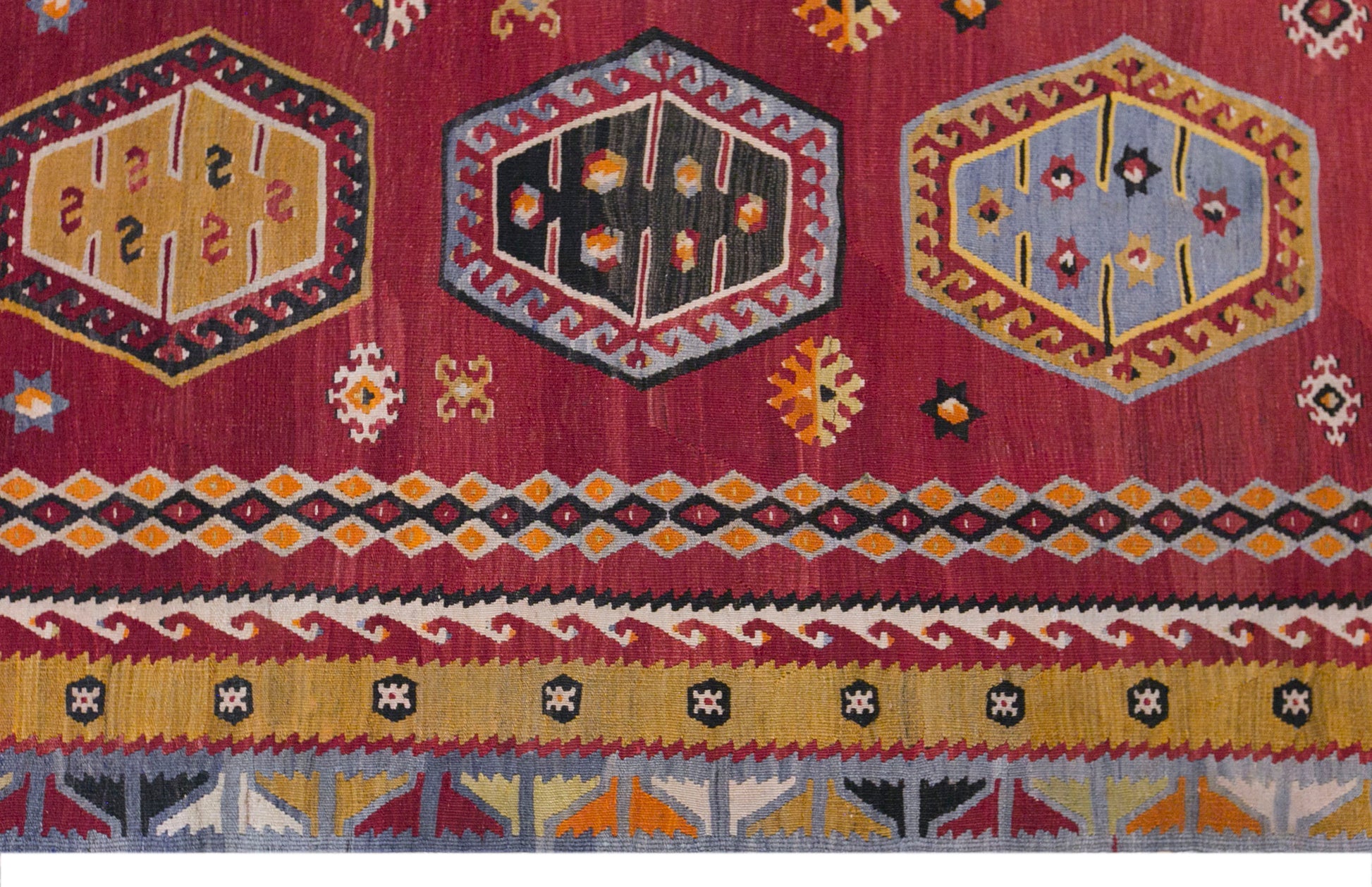 Vintage Sivas Şarkışla Kilim Rug, 5.7x10.7 ft, 175x325 cm, Handwoven Turkish Wool Kilim