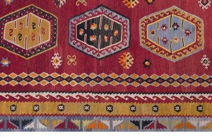 Vintage Sivas Şarkışla Kilim Rug, 5.7x10.7 ft, 175x325 cm, Handwoven Turkish Wool Kilim