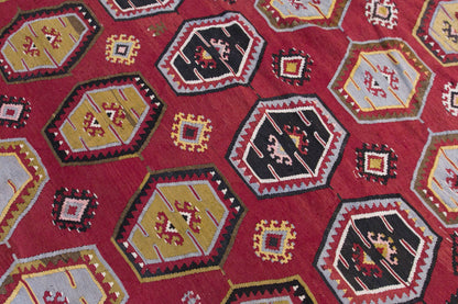 Vintage Sivas Şarkışla Kilim Rug, 7.5x11.2 ft, 230x340 cm, Handwoven Turkish Wool Kilim
