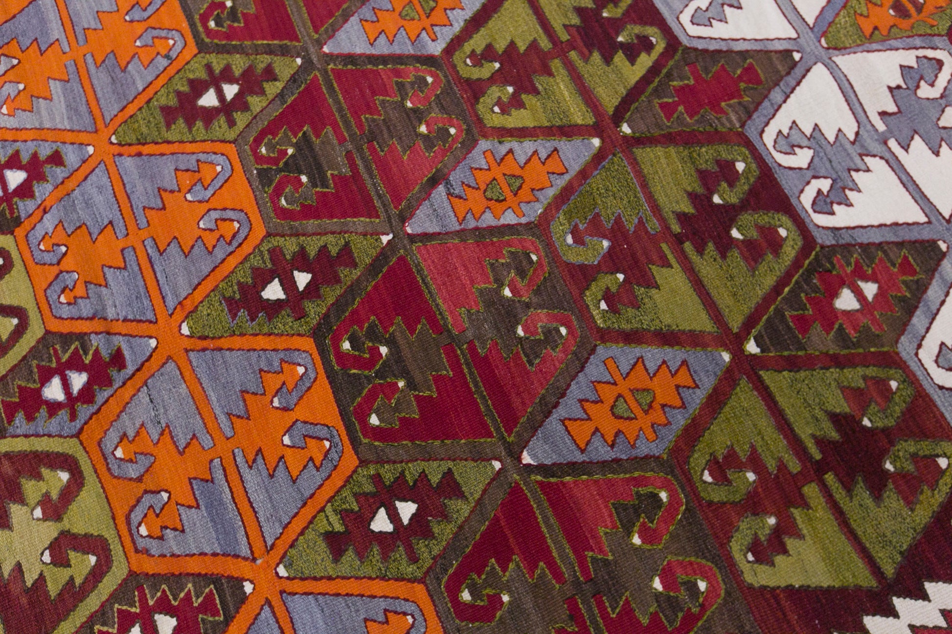 Vintage Sivrihisar Kilim Rug, 5.9x13.1 ft, 180x400 cm, Handwoven Turkish Wool Kilim