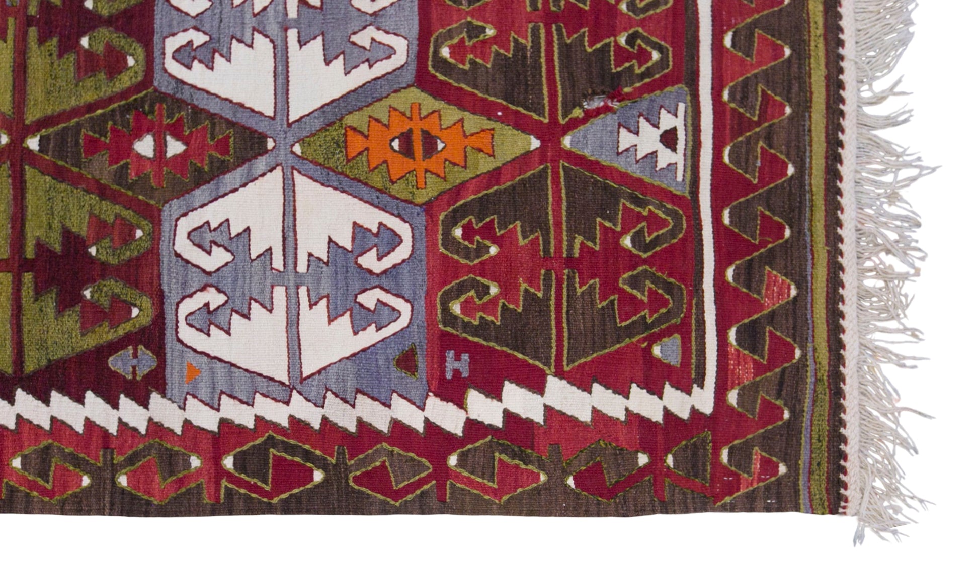 Vintage Sivrihisar Kilim Rug, 5.9x13.1 ft, 180x400 cm, Handwoven Turkish Wool Kilim