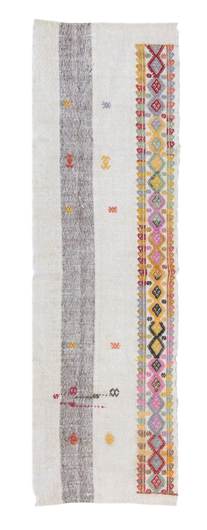Vintage Striped Turkish Kilim Runner Rug 68x222 cm, 2'3 x 7'3 ft