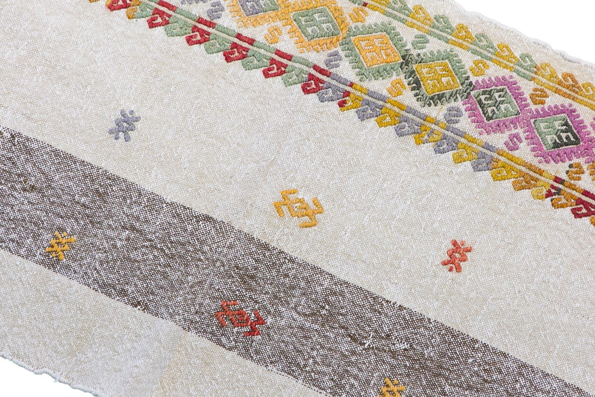 Vintage Striped Turkish Kilim Runner Rug 68x222 cm, 2'3 x 7'3 ft