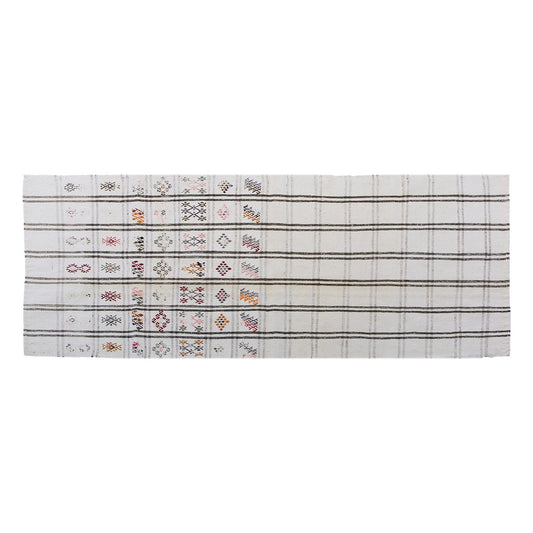 Vintage Striped Turkish Kilim Runner Rug 80x219 cm, 2'7 x 7'2 ft