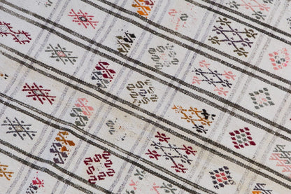 Vintage Striped Turkish Kilim Runner Rug 80x219 cm, 2'7 x 7'2 ft
