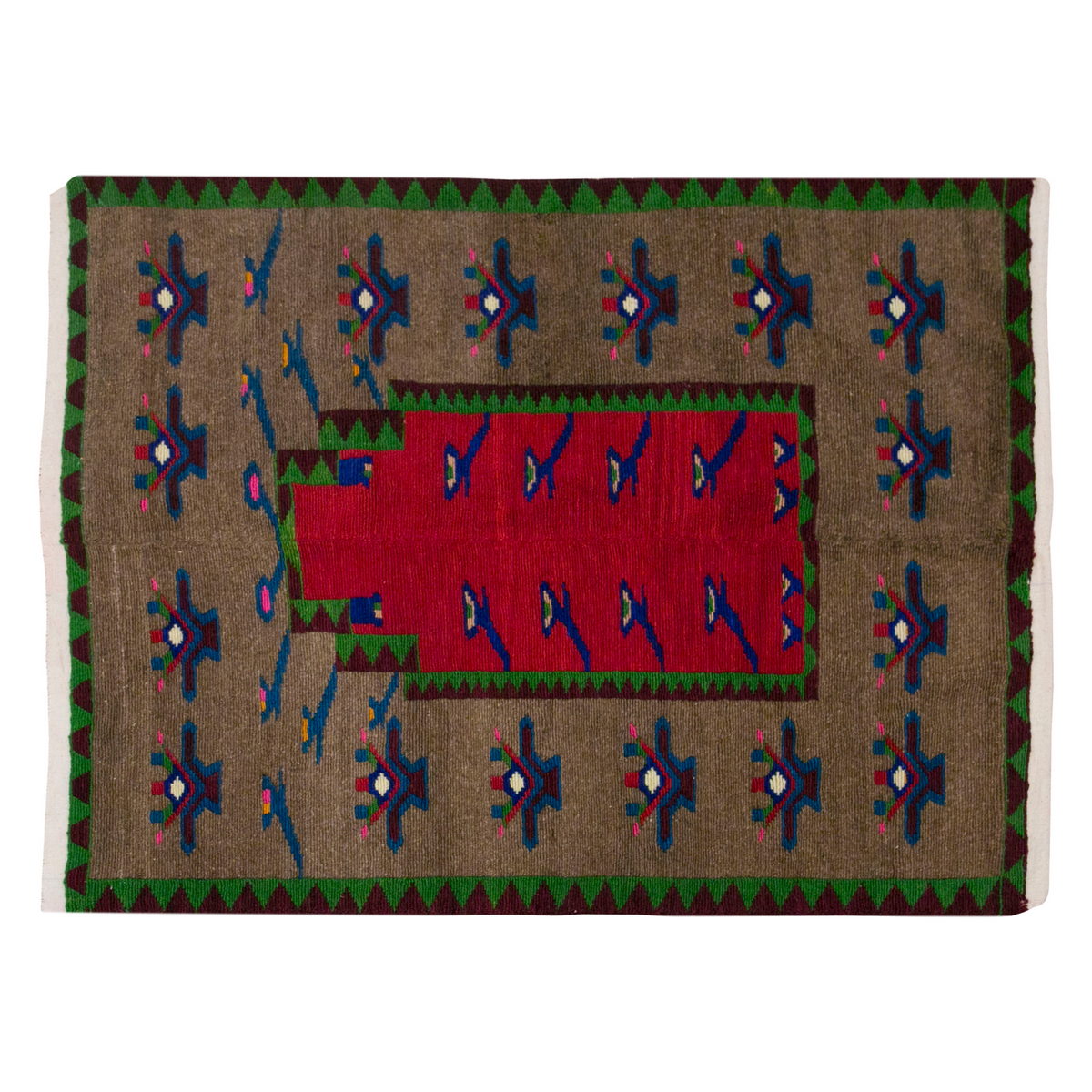 Vintage Tulu Rug, 3'7 x 4'3 feet / 108 x 130 cm
