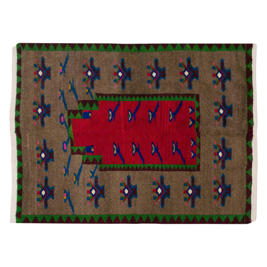 Vintage Tulu Rug, 3'7 x 4'3 feet / 108 x 130 cm