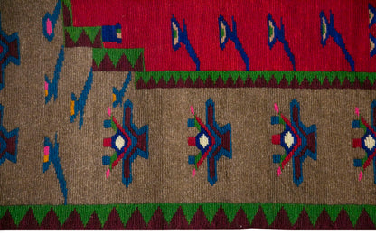 Vintage Tulu Rug, 3'7 x 4'3 feet / 108 x 130 cm