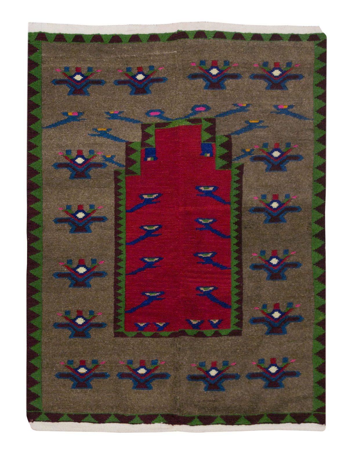 Vintage Tulu Rug, 3'7 x 4'3 feet / 108 x 130 cm