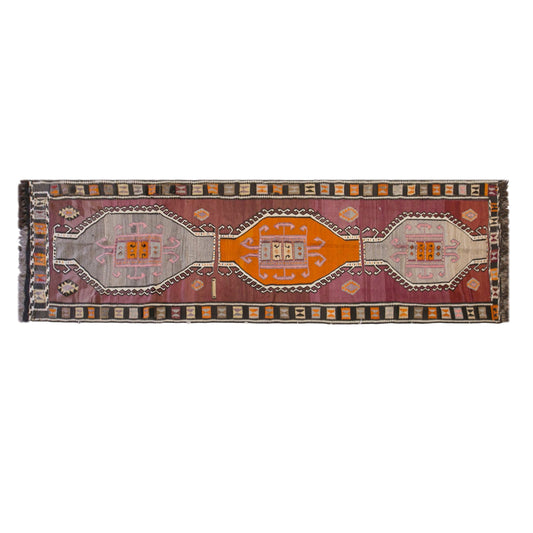 Vintage Turkish Kars Kilim – 120 x 400 cm / 3.9 x 13.1 ft